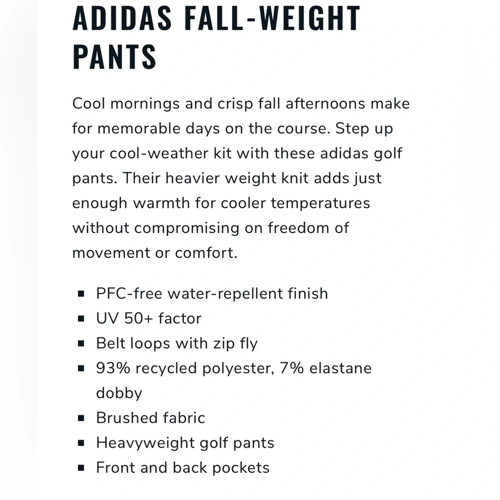 New Adidas Warm Pants 30x32- For Cold Weather